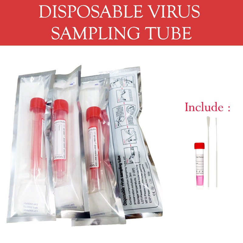 VTM Set AKL Dr Gray Perlengkapan Media Penyimpanan Hasil Swab Sampling Tube PCR - 1pcs