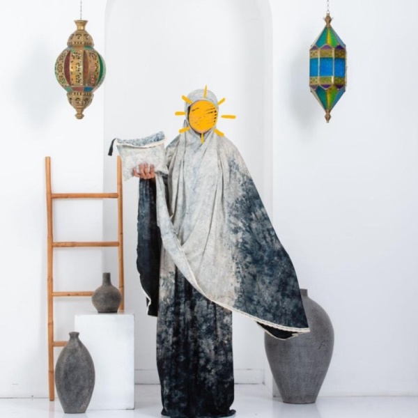 Mukena Rayon Motif Renda Tiedye - Hitam Tiedye Renda Berkualitas