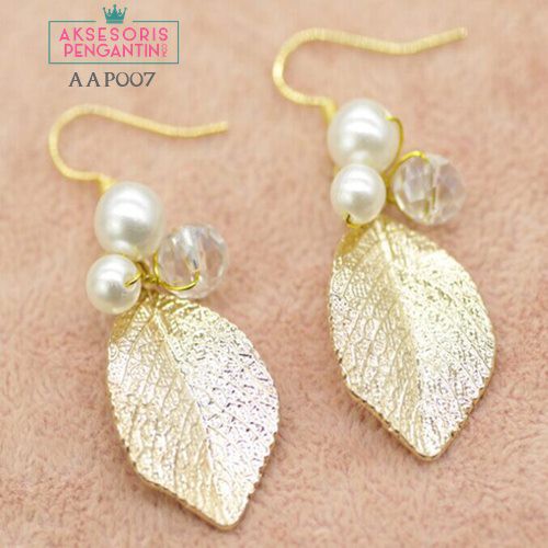 [BISA COD] ANTING PESTA AKSESORIS WEDDING PERHIASAN PENGANTIN SILVER AAP007