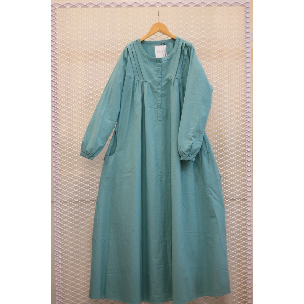 NAY.CO DRESS GAMIS WIRU WARNA HIJAU TOSCA