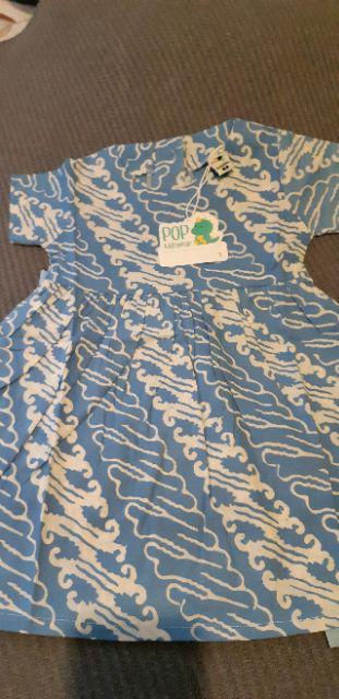 Pop Kidswear   Sinta Batik Dress - Dress Anak Perempuan Batik Biru Navy