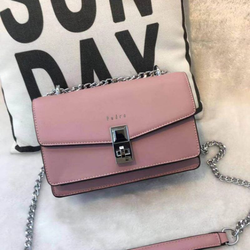 Tas Selempang Wanita Import Multifungsi Sling Bag Material Kulit PU JT62632 Pink Warna Merah Muda