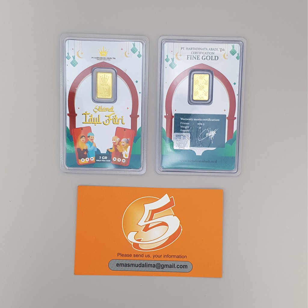 LM Emas Logam Mulia Hartadinata Edisi Idul Fitri Putih Selamat Lebaran 1 Gram Seri Hadiah
