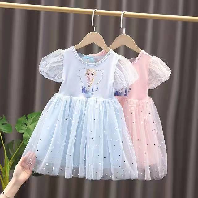 [PRINCESS KESLI] 1-9tahun Frozen Elsa Baby Princess Dress/Gaun Anak Perempuan/Gaun Gelembung Jala/Baju anak/Dress anak perempuan/rok anak/gaun bayi/kado anak perempuan ulang tahun