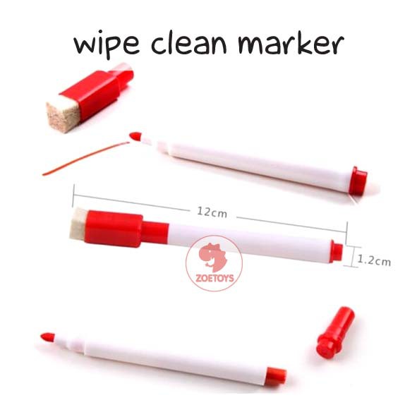 Zoetoys Wipe Clean Marker | Liquid Chalk Spidol Wipe Clean Book | Papan Tulis Whiteboard Blackboard Sepidol Kecil Mini Warna Warni Penghapus Marker Anak anak 2 in 1 Murah