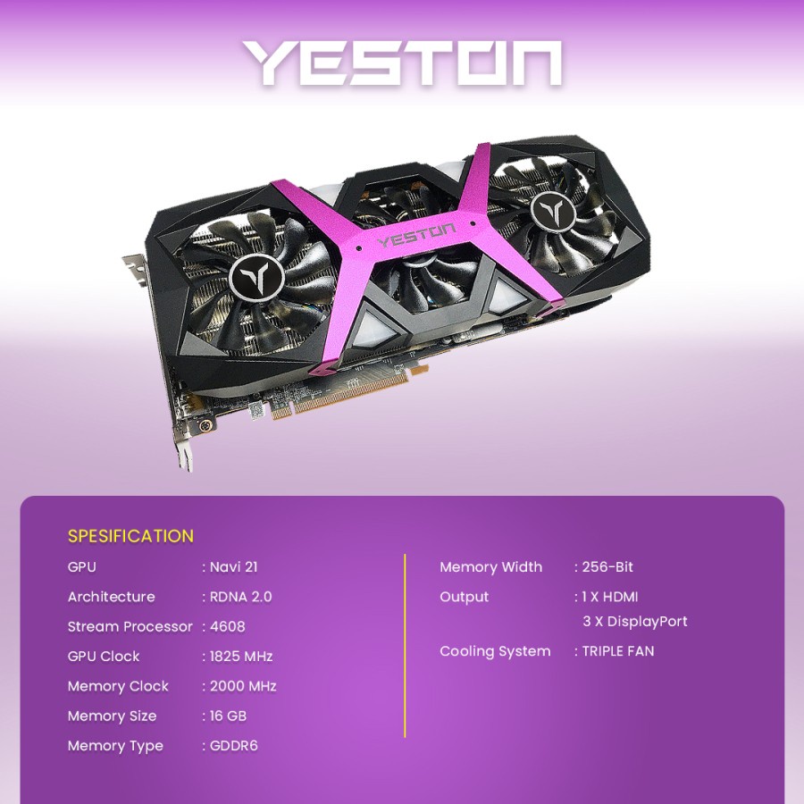 VGA AMD YESTON RX 6800 16GB GDDR6 192BIT SAKURA