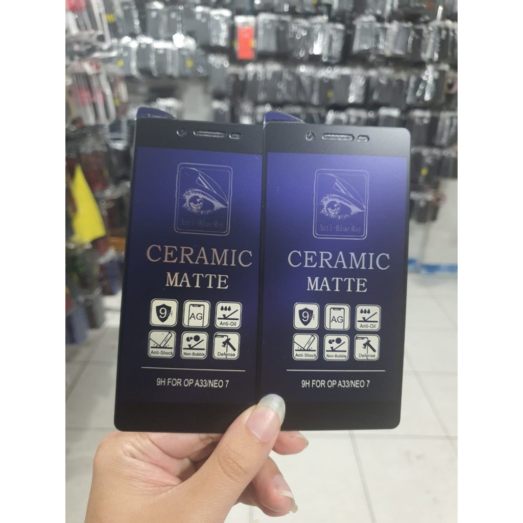 Oppo Neo 7 A33 Ceramic Matte Blue Ray Screen Guard Anti Radiasi Full Cover
