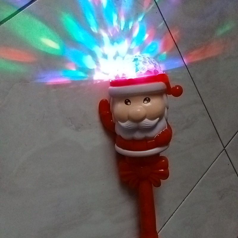 Mainan Tongkat Lampu Santa Claus Musik Jinggle Bell 3663