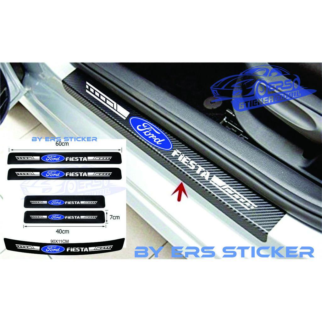 STIKER KARBON 3D SILL PLAT STICKER PIJAKAN PINTU MOBIL FORD FIESTA KARBON CUTTING STIKER