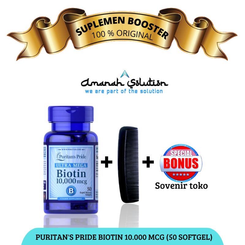 [100% ORIGINAL] PURITAN'S PRIDE BIOTIN 10.000 mcg | SUPLEMEN PENUMBUH RAMBUT | SUPLEMEN PENUMBUH BREWOK AMPUH