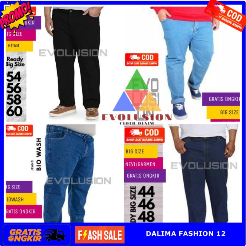 KAOS CELANA JEANS PRIA UKURAN JUMBO/BIG SIZE  39 40 41 42 43 44 45 46 XXXL XXXXL KAOS PREMIUM