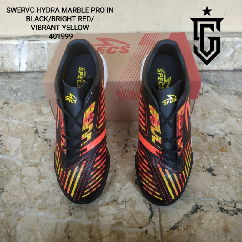 Sepatu Futsal Specs Swervo Hydra Marble Pro IN Black Bright Red [401999]