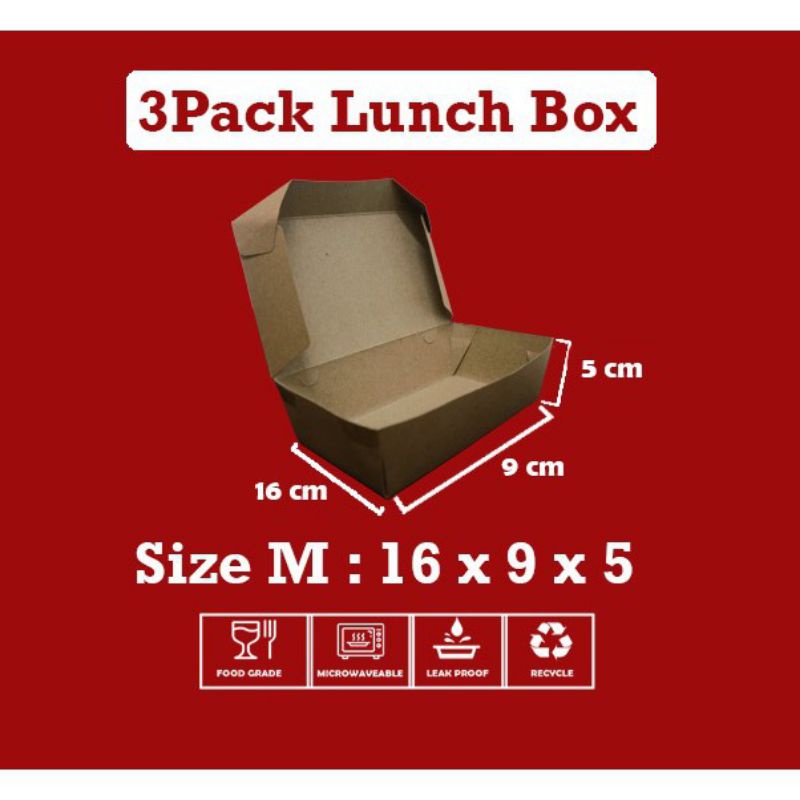 ECER Paper Lunch Box Craft size M / paper lunch / Kotak Nasi kertas