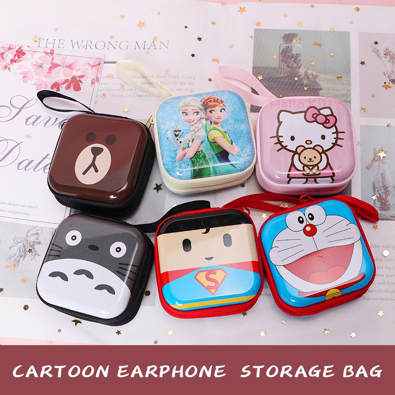 Dompet Koin Mini Motif Kartun Hello Kitty dengan Resleting 