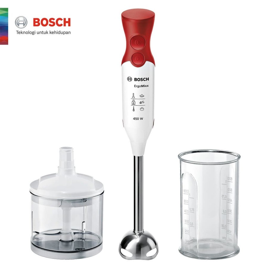 BOSCH MSM64120 HAND BLENDER WITH CHOPPER - PUTIH / MERAH