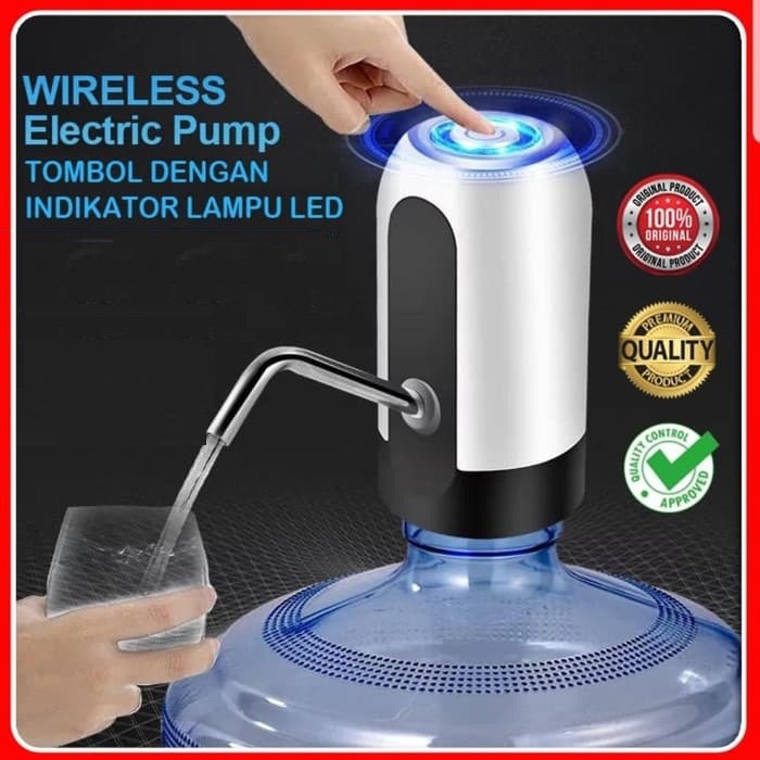 Smart Water Dispenser LED Automatic Rechargeable / Pompa Galon Air Rechargeable USB