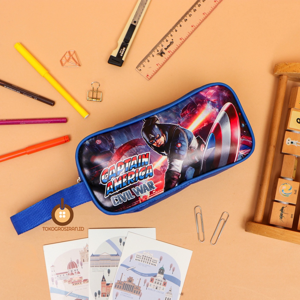 TOKOGROSIRAN.ID - KOTAK PENSIL ANAK COWOK CAPTAIN CIVIL PENCIL CASE PREMIUM MURAH