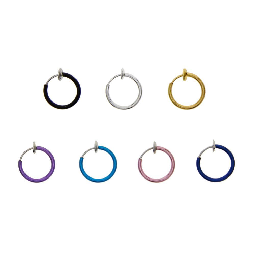 Timekey 2pcs Anting Tindik Palsu Model Clipon Gaya Gothicpunkunik Untuk Hidungbibirtubuh A2K9