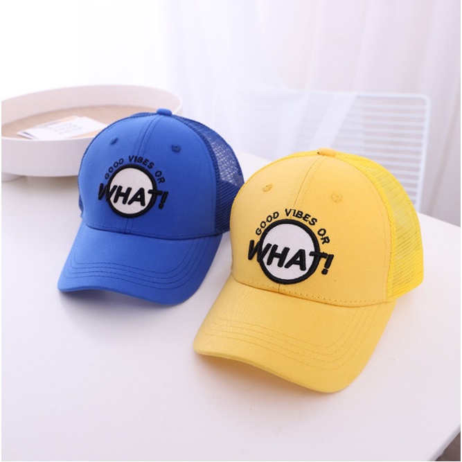 kiddiwear TOPI FASHION ANAK FASHION HAT TOPI BASEBALL GOOD VIBES OF WHAT! JARING