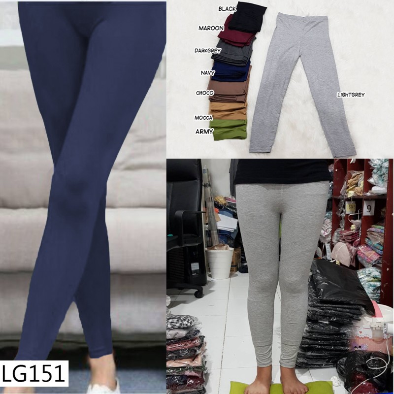  Celana  legging  hitam  panjang polos  kuliah pergi jalan 