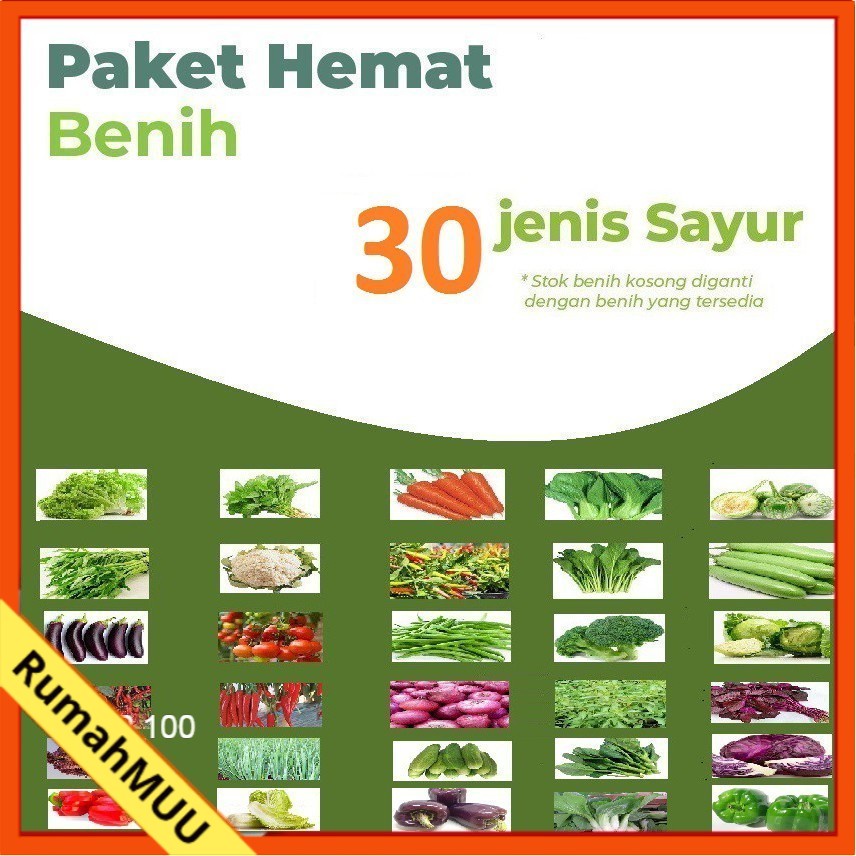 PAKET 30 JENIS BENIH BIBIT SAYURAN HIDROPONIK DAN BERKEBUN RumahMUU