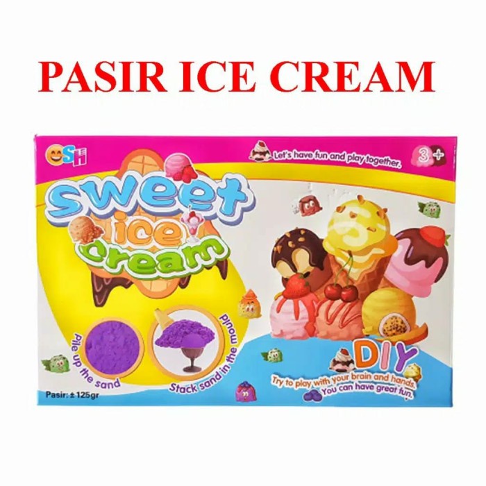 MAINAN PASIR PANTAI SWEET ICE CREAM MAINAN PASIR AJAIB 125GRAM / Mainan Sweet Ice Cream Pasir Kinetik