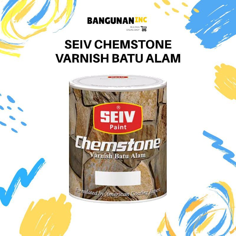 Jual VERNIS BATU ALAM SEIV CHEMSTONE 1 KG CLEAR GLOSS - PENGKILAP BATU
