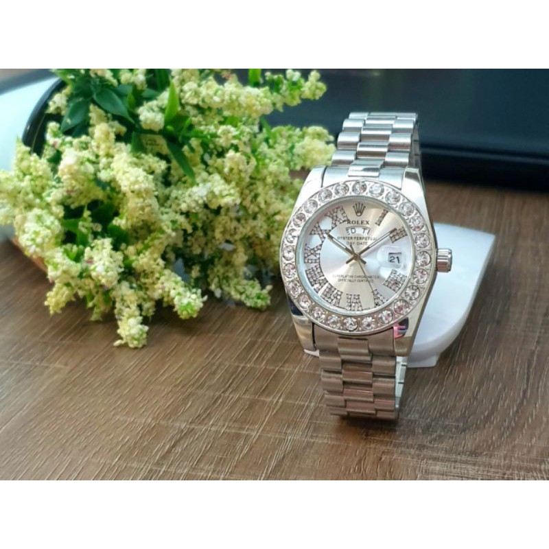 Jam Tangan Wanita Rolex GMT 1172 Mata Tanggal Hari Aktif (  Alexandree Christie Ac Original )