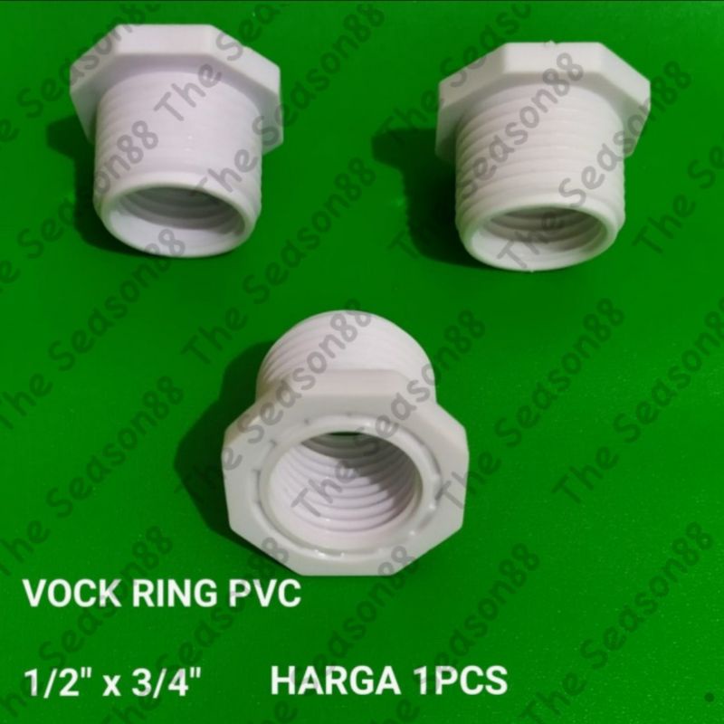 Vock Ring PVC Plastik 1/2" X 3/4 inch / Sambungan Kran Air