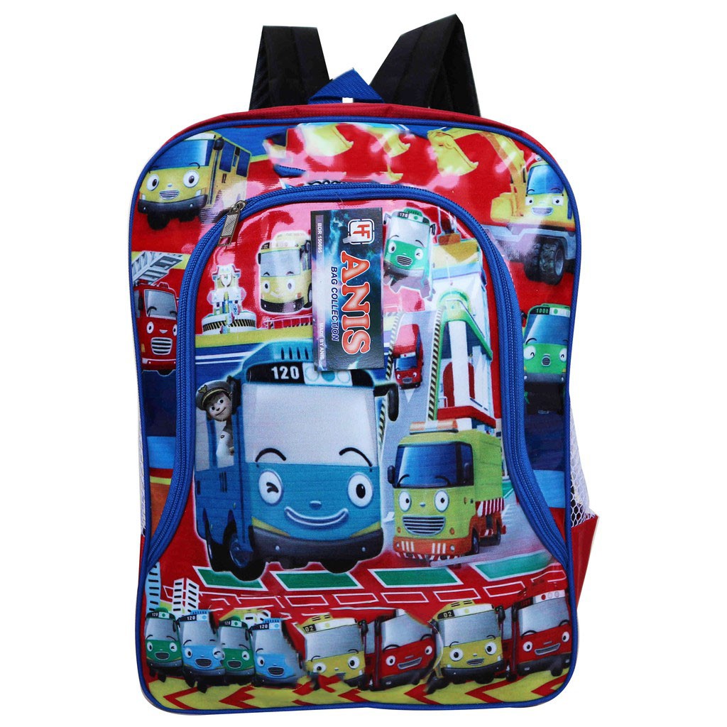 Tas Punggung Ransel Anak TK SD Paud Playgroup Karakter Kartun Little Bus Merah Lucu Bagus Keren Imut