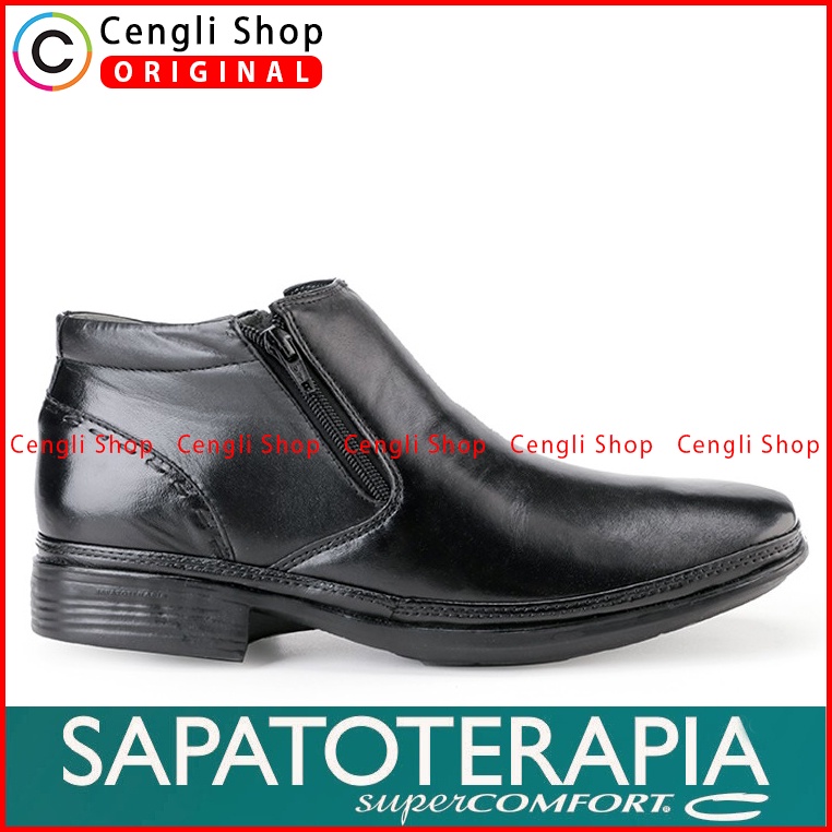 SEPATU BOOT KULIT OBERMAIN PRIA ORIGINAL FORMAL BRANDED HITAM OM01