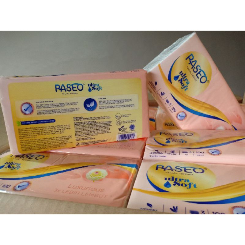 Paseo tissue tisue facial ultra soft 100 s 3ply / Tisu wajah paseo ultrasoft 100 sheet