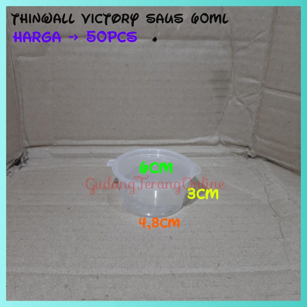 Saus container plastik 60ml SUAPI VICTORY DM cup sambal saos bumbu