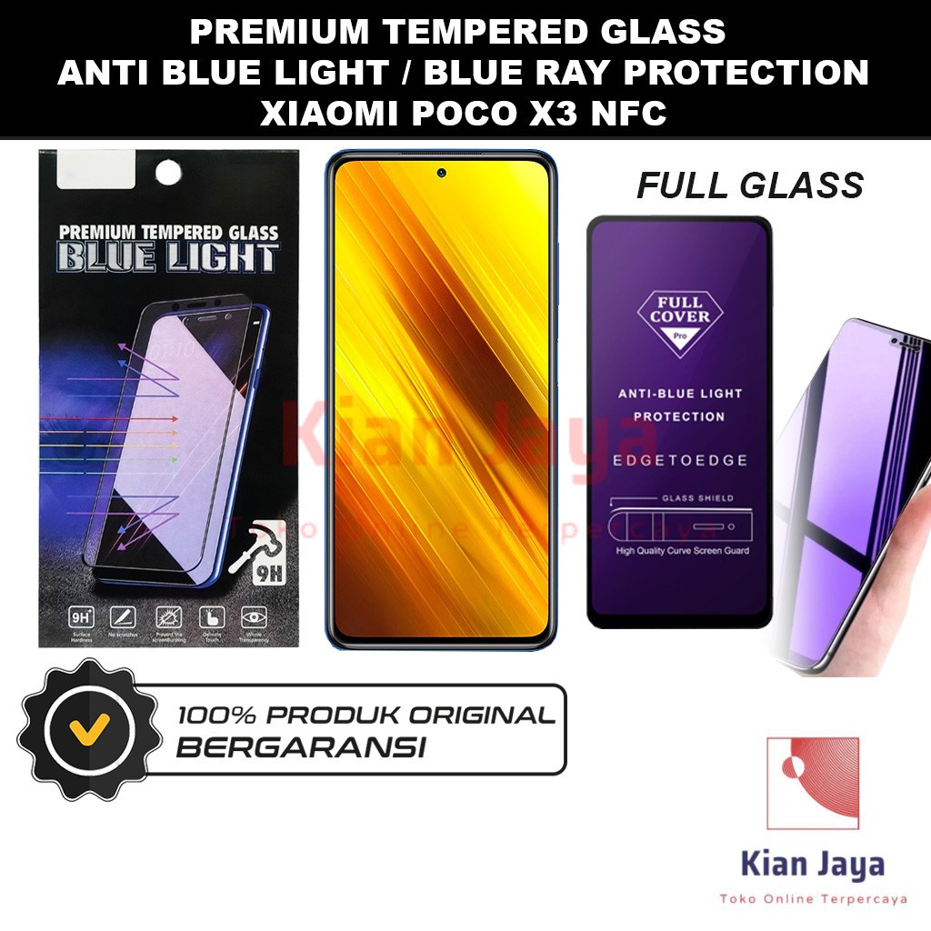 Tempered Glass Xiaomi Poco X3 NFC Anti Blue Light Hp Temper Anti Gores