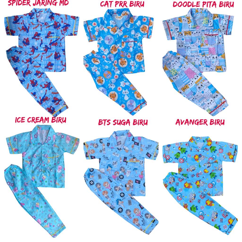 PIYAMA ANAK JUNIOR 6-12TH BEBAS PILIH MOTIF TERMURAH KODE C