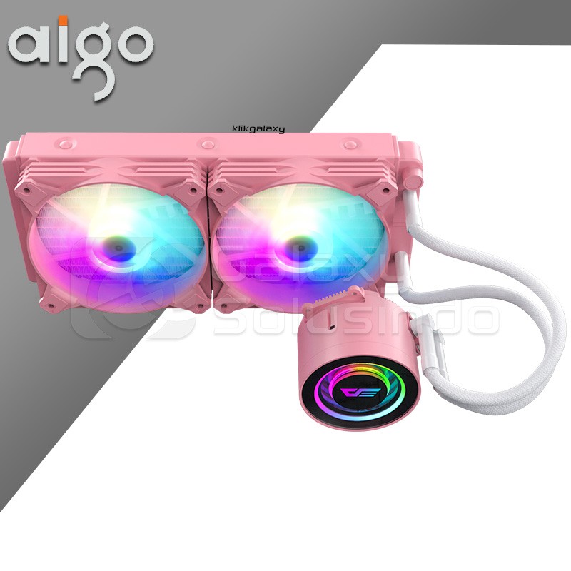 AIGO DARKFLASH DX240 TWISTER ARGB Liquid CPU Cooler - Pink