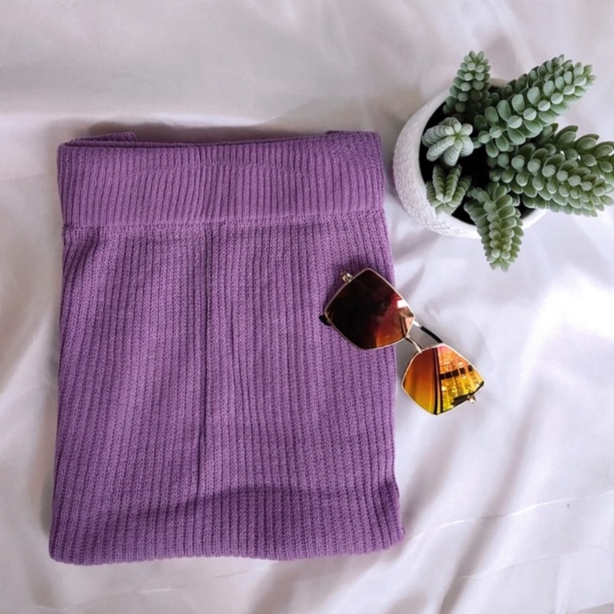 CoD - Rok Span Rajut Premium -Terlaris - Rok Panjang Wanita Terbaru - Rajut Long Skirt - Rok Panjang-Lilac