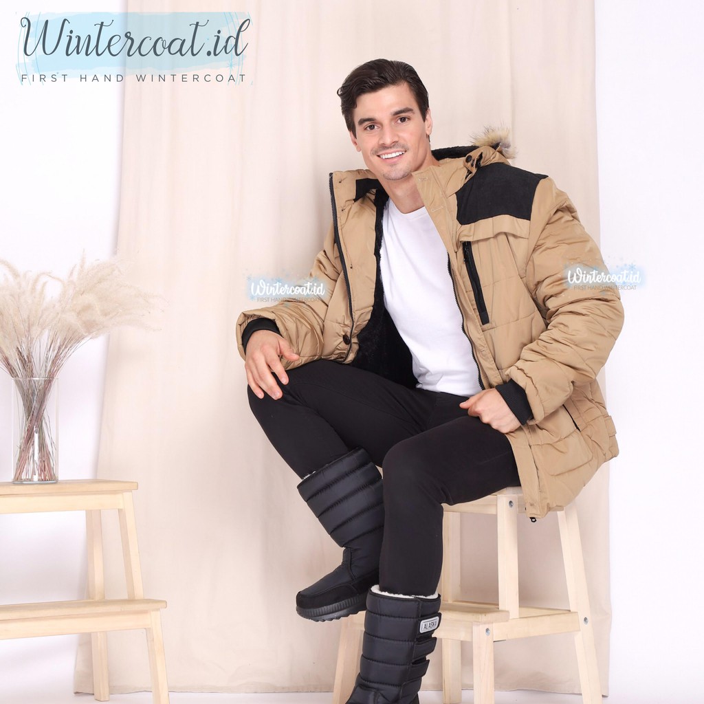 LOGAN Jaket Musim Dingin Mantel cowok pria men winter coat jumbo coklat brown