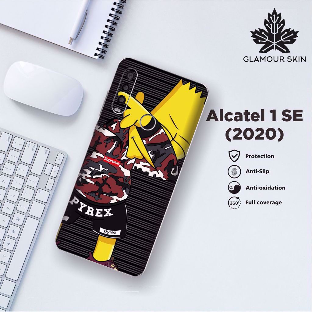 *(Dapat2PCS)* ALCATEL 1SE (2020) Garskin Case/Stiker Protector Motif SIMPSON