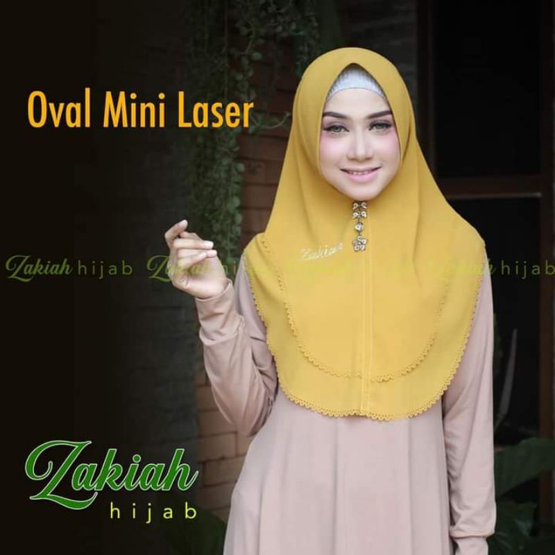 (((ORI ZAKIAH HIJAB))) Oval mini laser zakiah