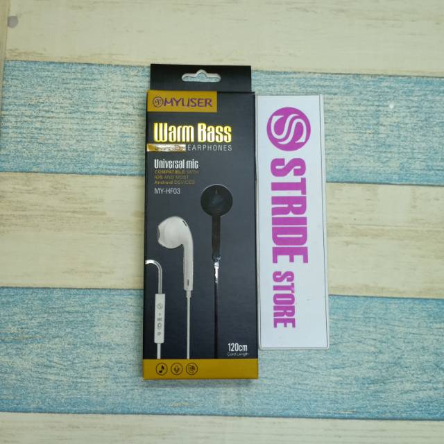 Myuser handsfree warm bass my-hf03 hf headset ori myuser