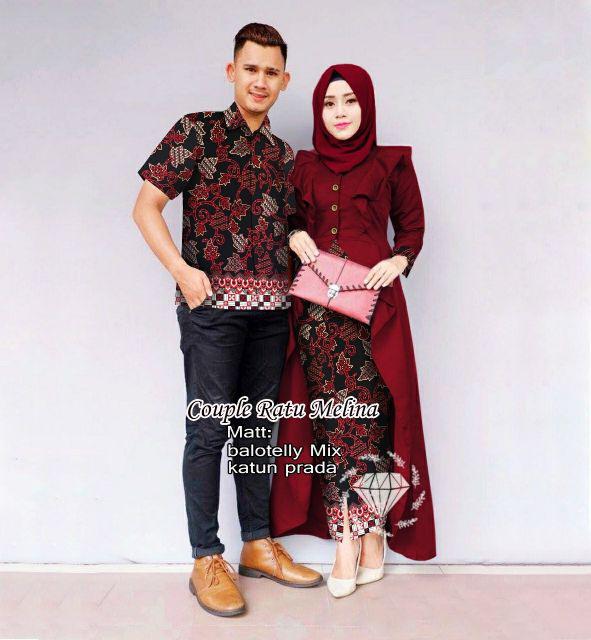 Batik Couple Ratu Melina Modern Pakaian Batik Pesta Kondangan Murah Stelan Batik Setelan Kamelia