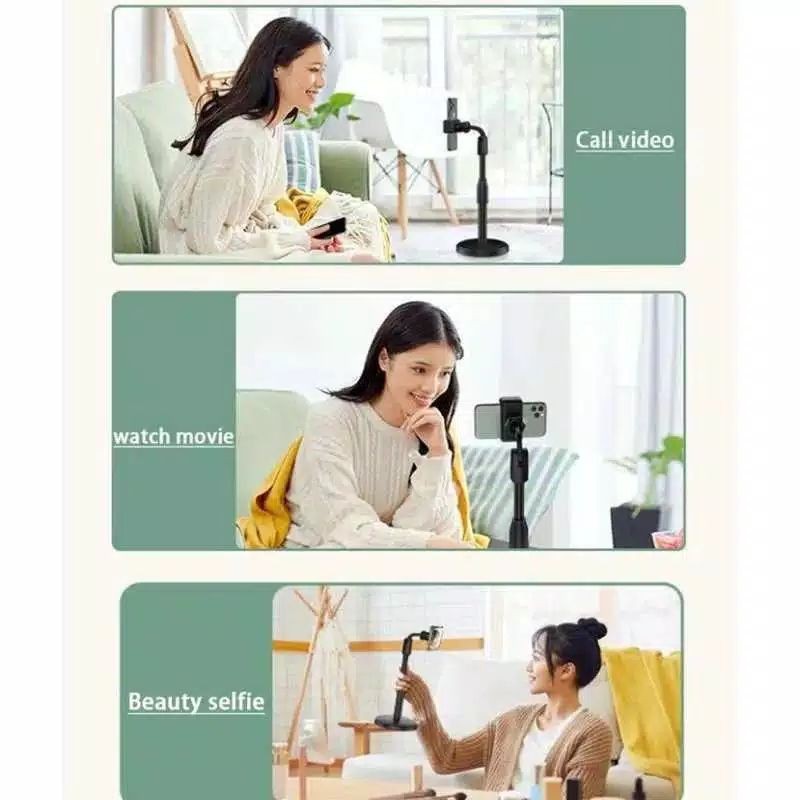 PHONE HOLDER DUDUKAN HP Broadcasting Stand Holder Putar 360°