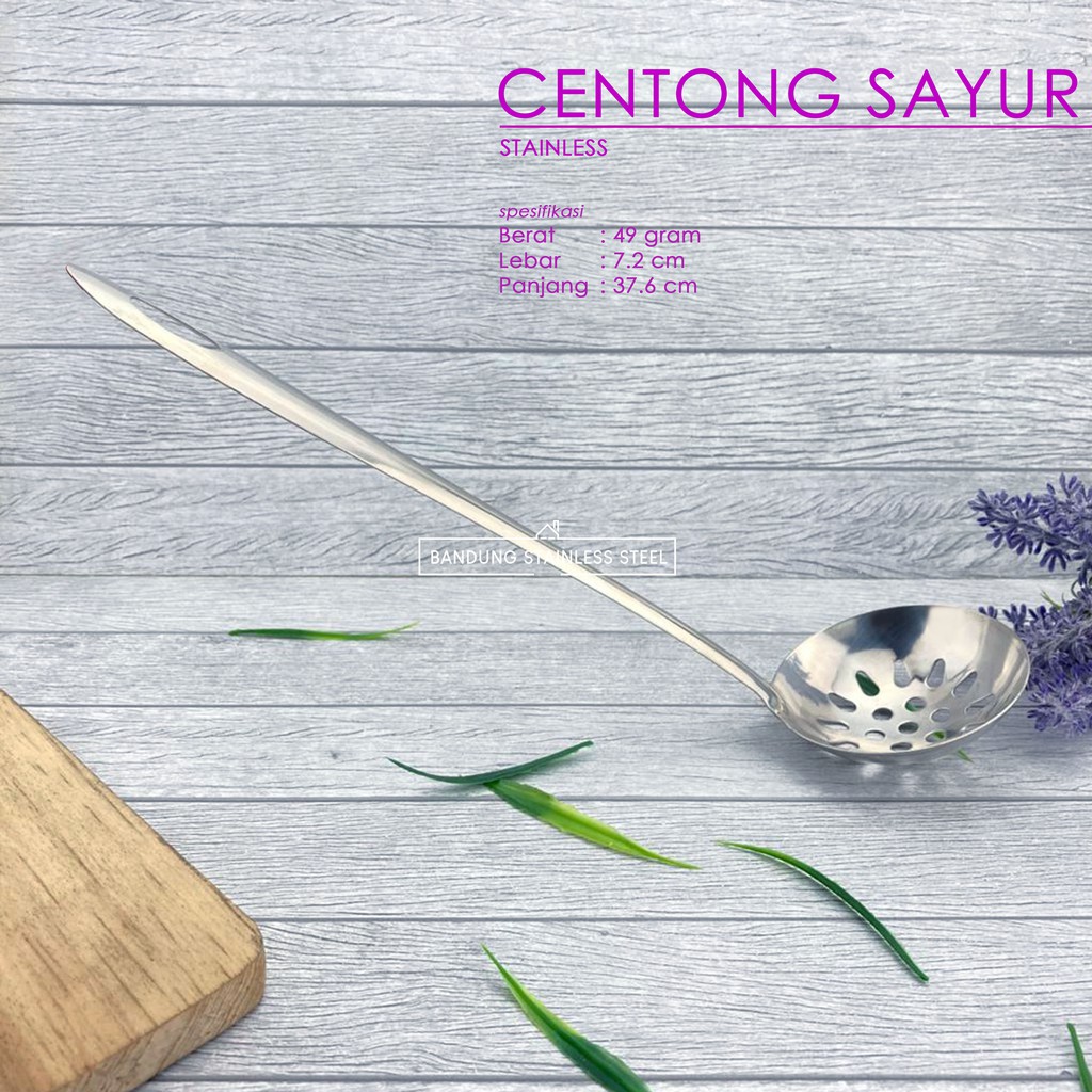 Centong sayur sendok kuah soup sup ladle tebal stainless 30cm murah Lubang Non-Lubang