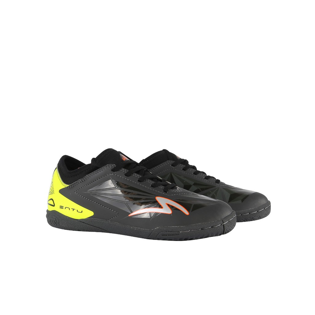 Sepatu Futsal - Specs -  Accelerator Satu In JR Gunmetal Safety Yellow Dawn Orange 401755