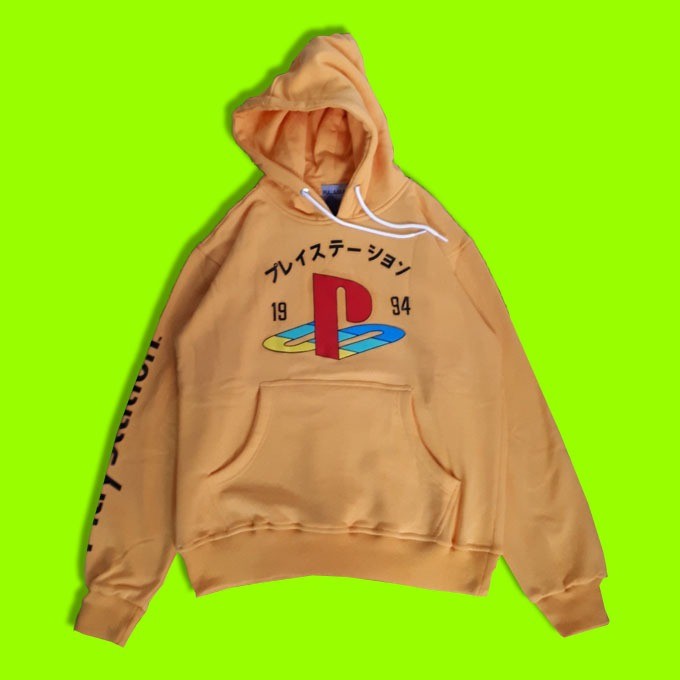 yellow playstation hoodie