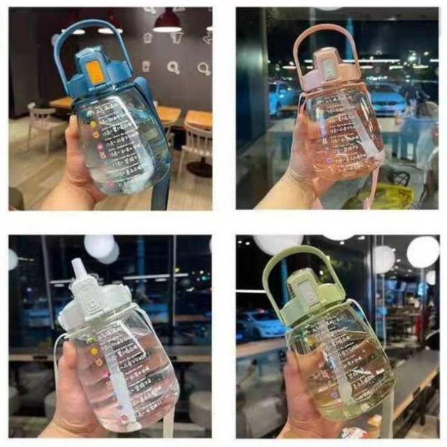 Botol Minum Anak Big Belly Children's Cup Bottle + Handle + Stiker 1100ml /  H-487-1