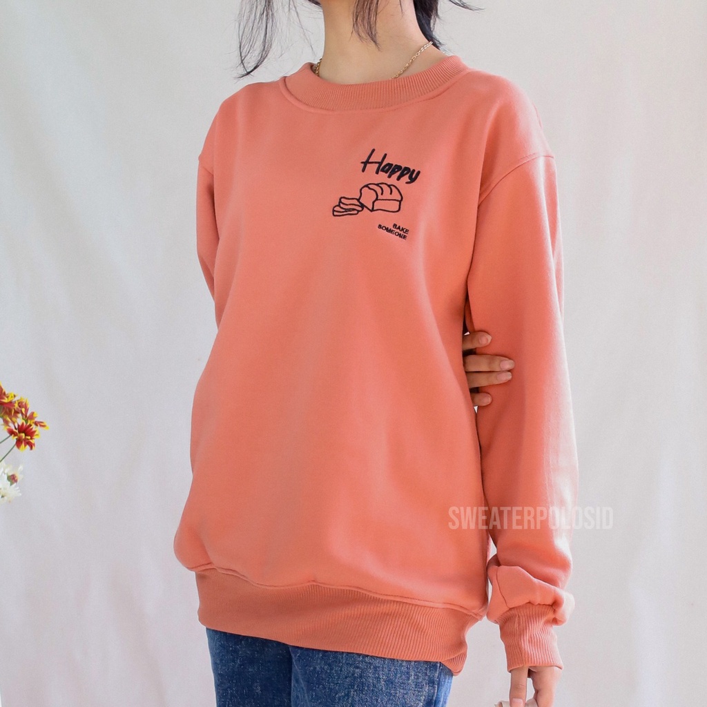 SWEATERPOLOSID Basic Sweater Happy Bake Someone (Bordir Dada Kiri) M - XXL (Pria & Wanita)-4