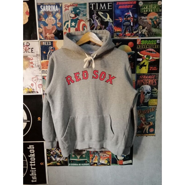 Hoodie MLB Red Sox mitchell & ness second ori preloved
