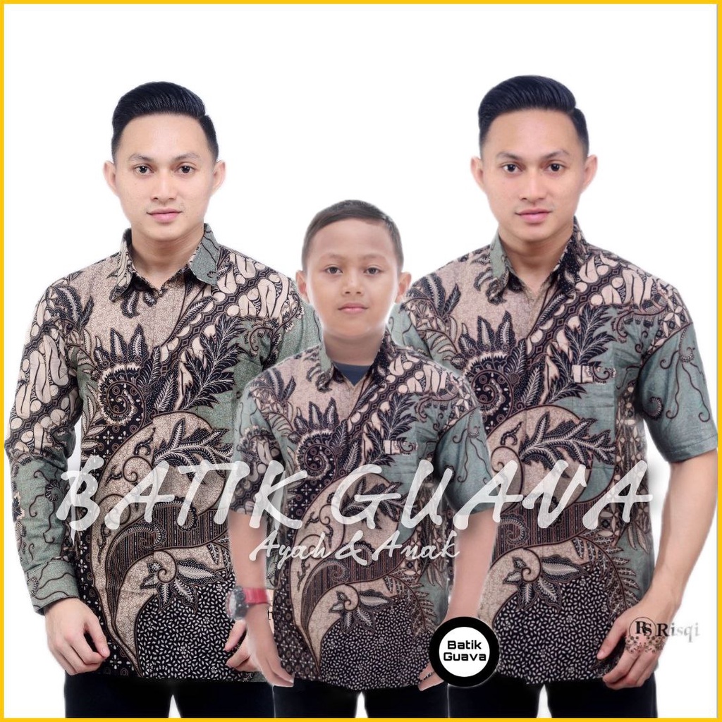 TERBARU Couple sweet || couple batik ayah dan anak cowok BATIK KATE IJO